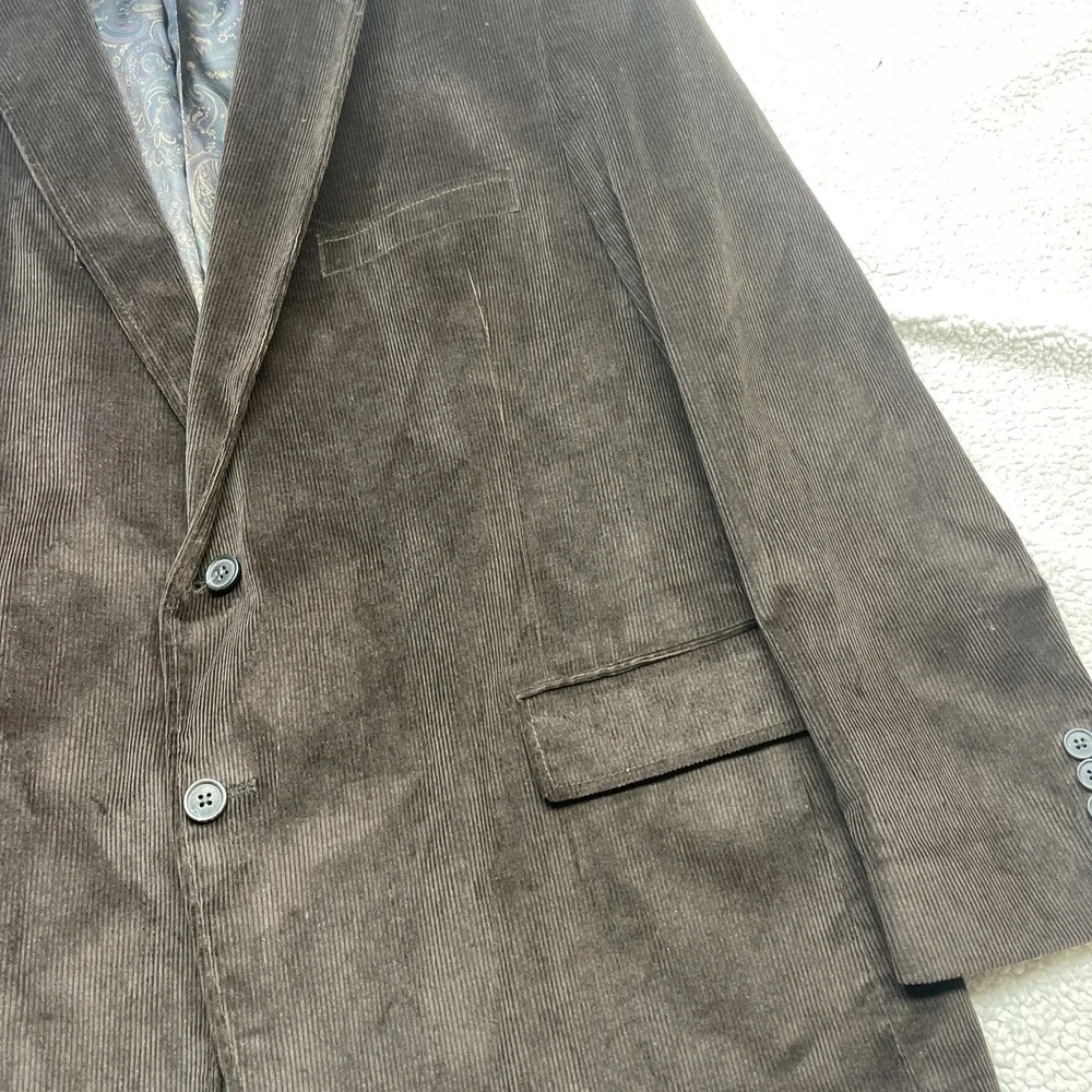 Stafford Sport Coat Mens 50R Brown Essentials Corduroy‎ Classic Fit Blazer